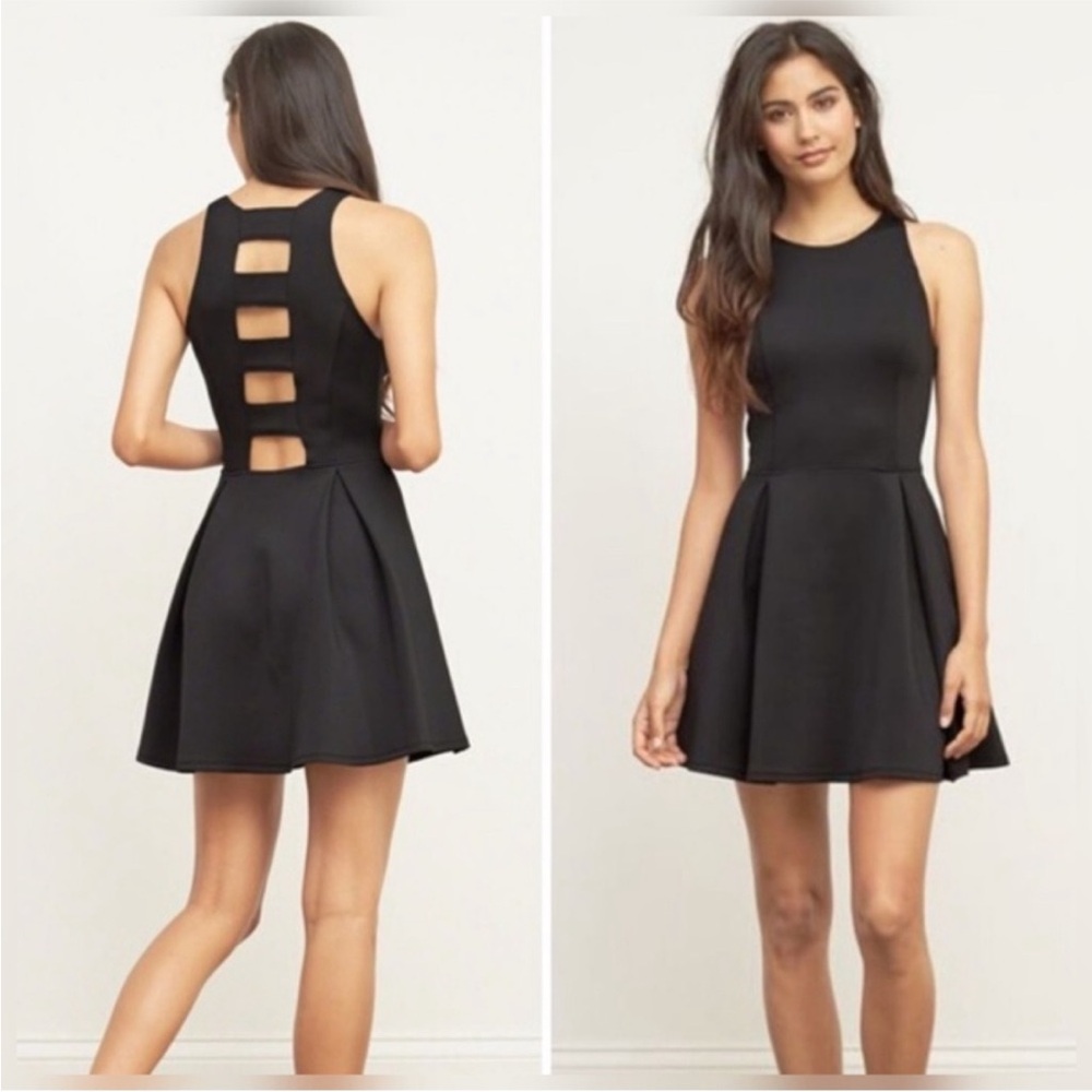 Abercrombie & Fitch Black Scuba Skater Mini Dress